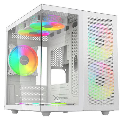 Gabinete Gamer XZeal CXi1 - Mini Torre - Micro ATX/Mini ITX - Panel Lateral - Blanco